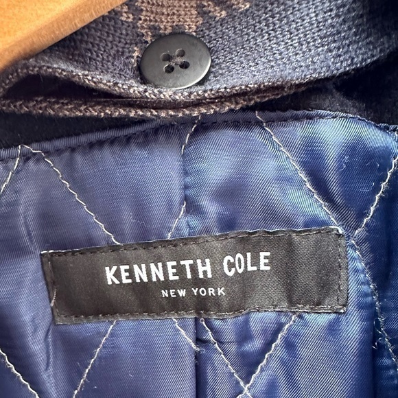 Kenneth Cole‎ Men’s Earle Short Peacoat with Removable Scarf (Navy) (NWT) - Picture 8 of 10